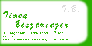 timea bisztriczer business card